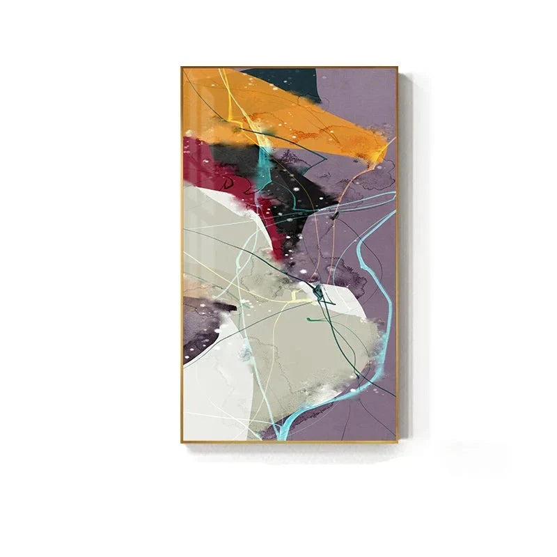 Fargerike skandinaviske abstrakte veggkunst Fine Art lerretsutskrifter Moderne bilder for leilighet stue foyer inngangsområde kunst dekor | Skanto