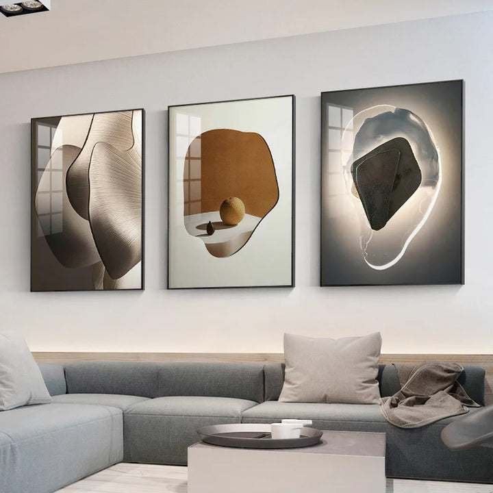 Moderne Estetikk Abstrakt Geometri Veggkunst Fint Kunst Lerret Utskrifter Bilder For Luksus Leilighet Stue Spisestue Inngang Foyer Kunst Dekor | Skanto