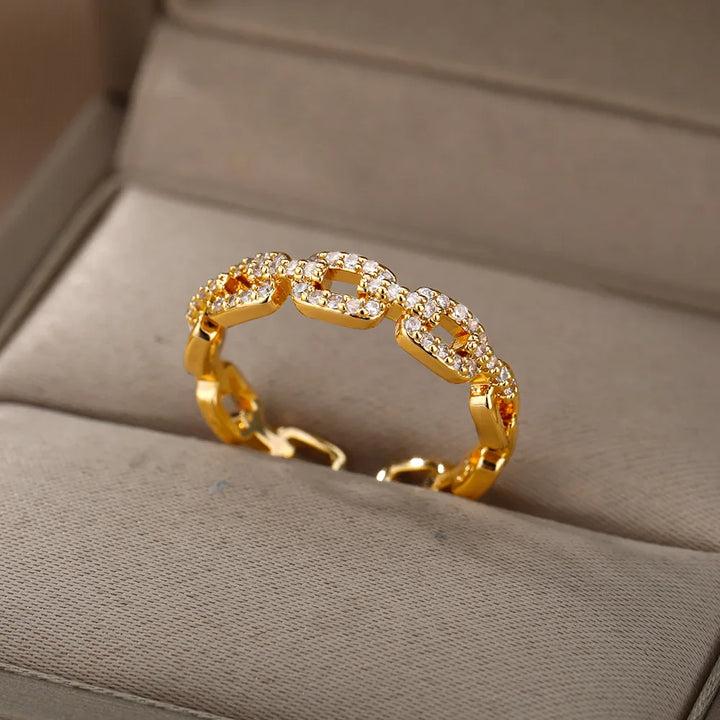 Skanto | Justerbar diamant lenke ring