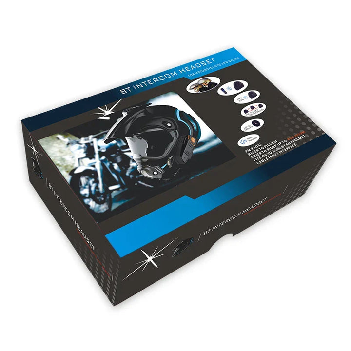 Wasserdichte Bluetooth-Motorrad-Intercom-Anlage med FM-Radio og 1000 m Reichweite – RoadLink