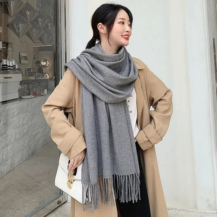 Skanto | Kvinne bomulls vinter skjerf – Myk, varm, elegant stil