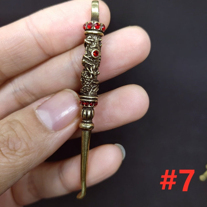 Retro Radiance Messing Mini Verktøy Vintage Nøkkelring | Skanto