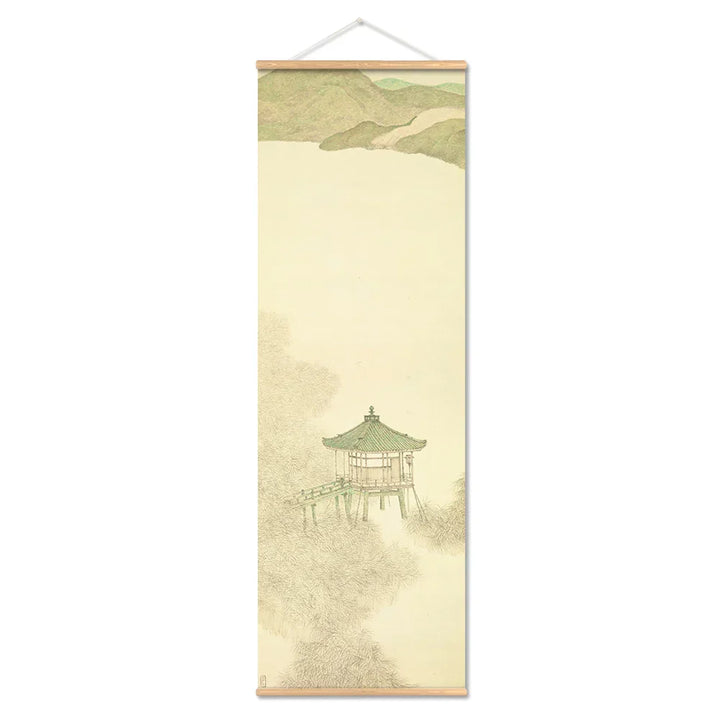 Japansk Ou-Mi Ukiyoe Rulleskriftsutskrift Poster Landskap Veggkunst Bilder Stue Vintage Maleri Bondegård Innredning
