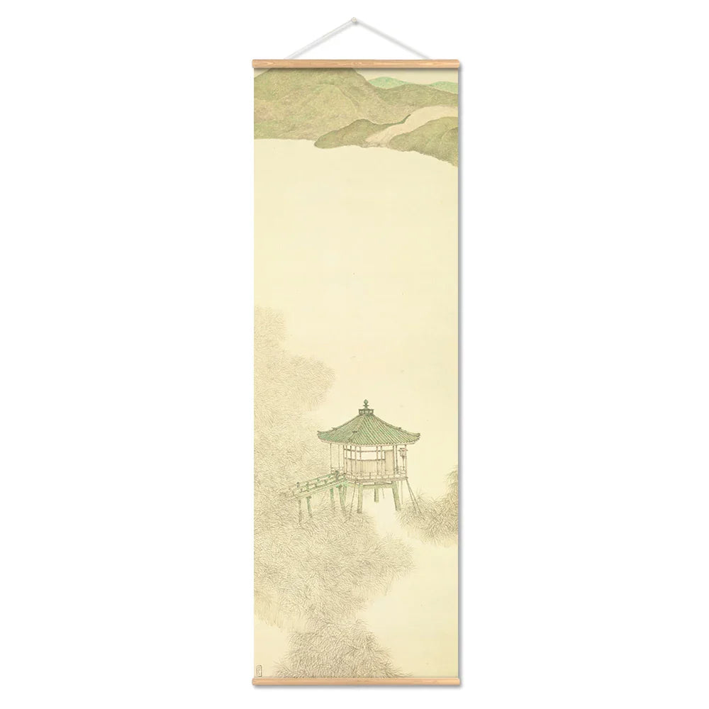 Skanto | Japansk Ou-Mi Ukiyoe Rulleskrifts Plakat Landskaps Veggkunst Bilder Stue Vintage Maleri Landhus Innredning