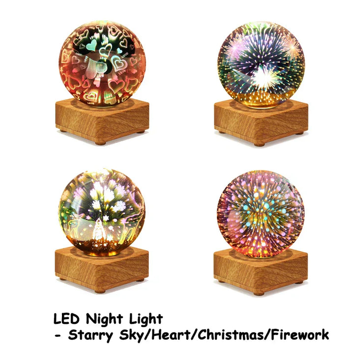 Skanto | LumiNova 3D Nattlys | Fargeforandrende Stjernehimmel Lampe | USB LED Dekorativ Lys | For Soverom & Gaveideer