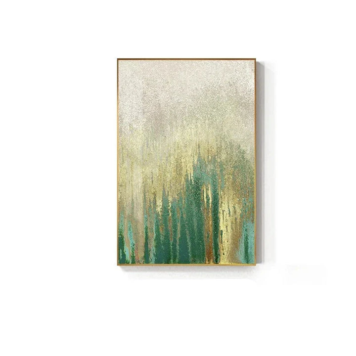 Grønn Beige Gylden Abstrakt Veggkunst Fine Art Lerretsutskrifter Bilder For Moderne Leilighet Stue Spisestue Kunst Dekor | Skanto