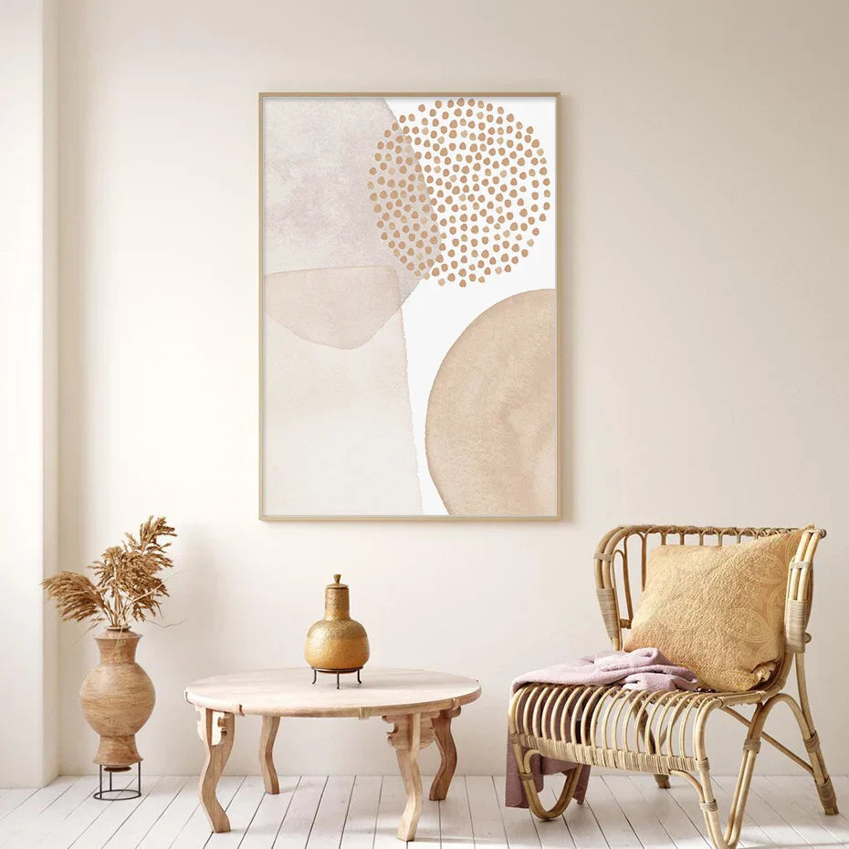 Lysere nyanser Rosa Beige Minimalistisk Abstrakt Veggkunst Fine Art Lerret Utskrifter Bilder For Stue Soverom Nordisk Hjem Dekor | Skanto