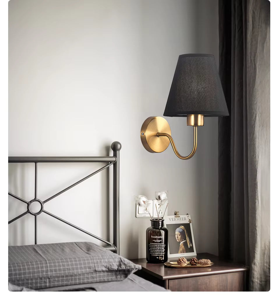 Skanto | RusticGlow - Vegglampe av Stoff i Amerikansk Stil