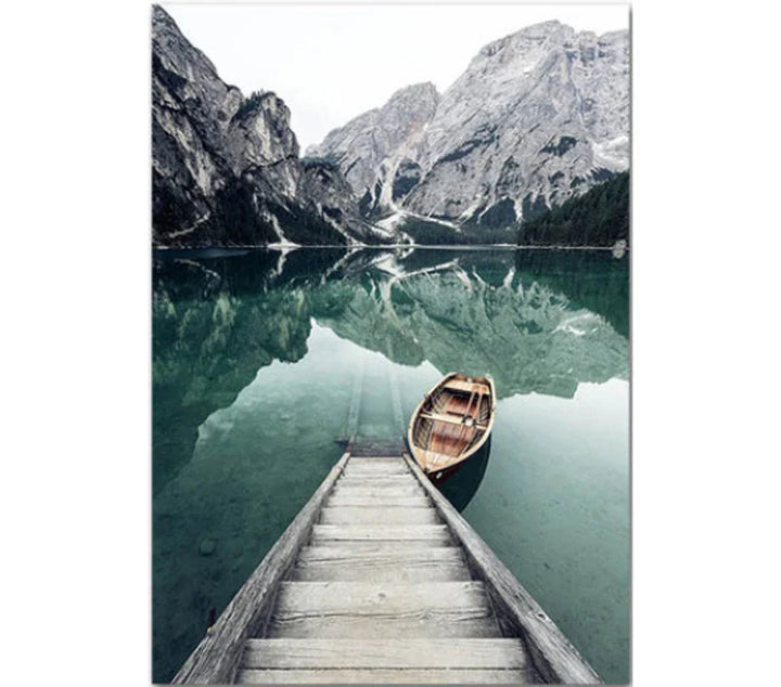 Bergsee Villmark Landskap Veggkunst Kunsttrykk Lerret Plakater Bilder av Ro for Oppholdsrom Spisestue Dekor | Skanto