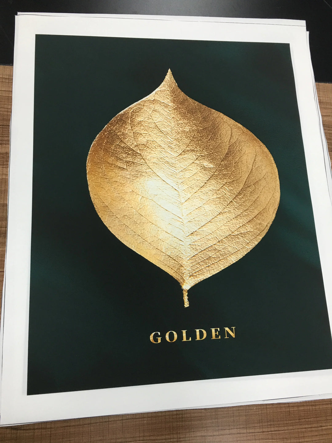 Sett med 3 deler Gyldent blad veggkunst Minimalistisk nordisk tropisk planter Fin kunst lerret trykk bilder for stue spisestue kunst dekor | Skanto