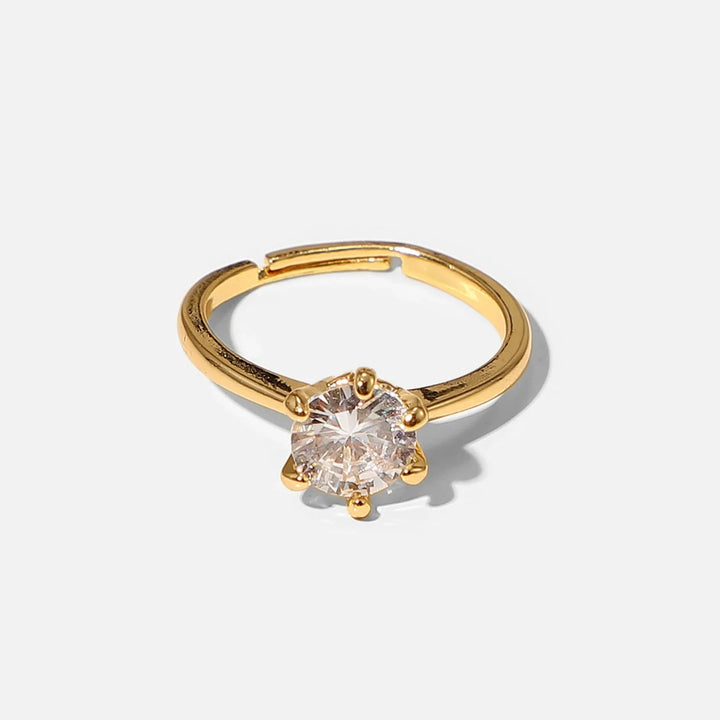 Skanto | Justerbar Klassisk 6 Tann Delikat Diamantring