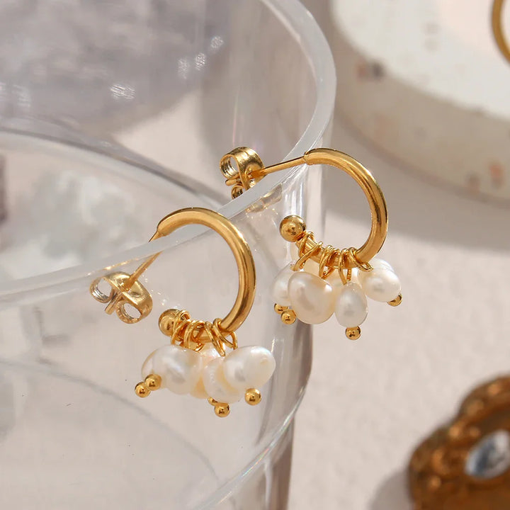 Skanto | 18k Delikat Perle Drapere Øredobber