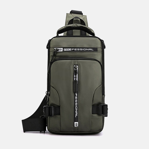 Skanto | Vanntett Oxford Crossbody Bag, Tyverisikkert Sling Bag, USB Lading & Flerlommes Design