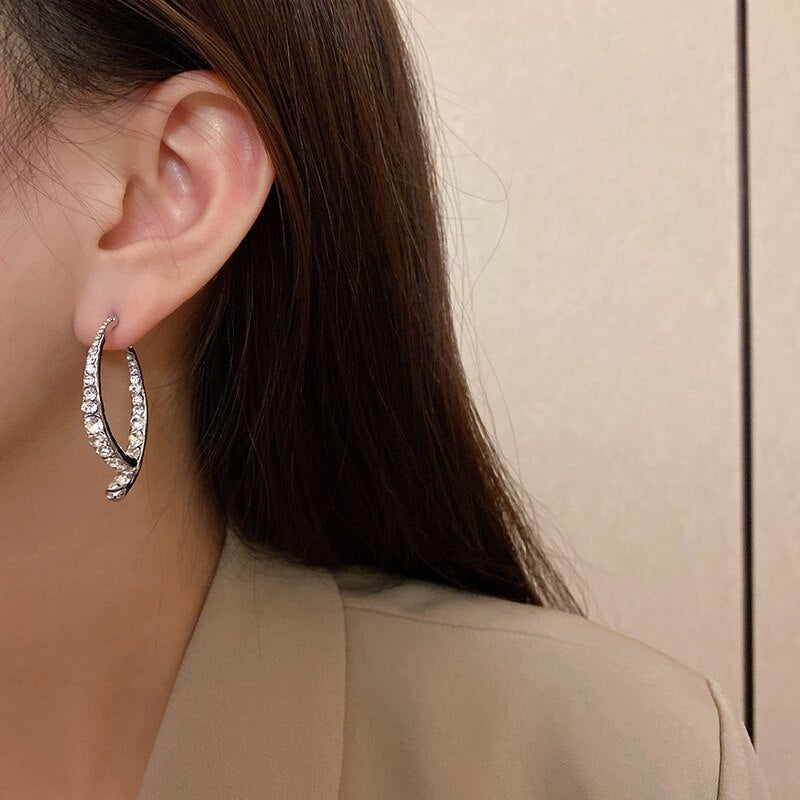 Skanto | Koreansk stil rhinestone geometriske øreringer