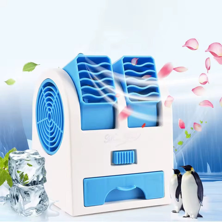 Dual-Outlet Turbo Cooling Desk Humidifier Fan | Skanto