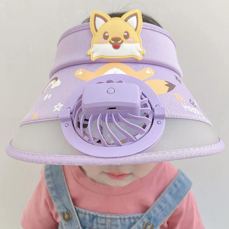 Skanto | Barnehatt med Vifte – Justerbar Sommerhatt med Froskdesign