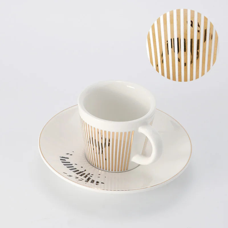 Skanto | Kreativ dynamisk SLR kopp Leopard anamorfisk zebra kopp Luycho kaffe te kopp sett med underlag 90ml-225ml