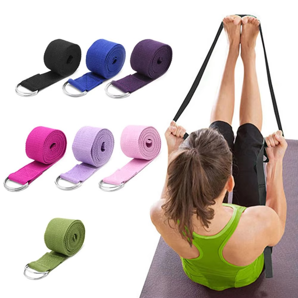 Skanto | Premium bomull yoga stropp med justerbar D-ring spenne for stretching og pilates