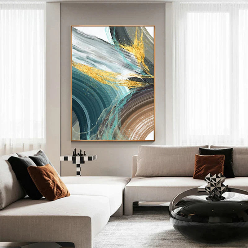 Abstrakt Grønn Brun Farge Sprut Veggkunst Fine Art Lerret Utskrifter Moderne Farger Bilder For Stue Spisestue Samtids Hjem Dekor | Skanto