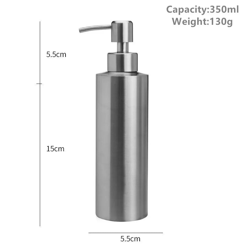 Skanto | Rustfritt stål flytende såpedispenser - Lotionpumpe for håndsåpe på kjøkken & bad, 250ml/350ml/550ml