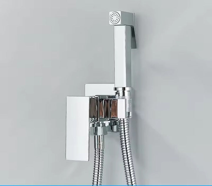 Skanto | Mat svart bidet dusjkran i massiv messing, hygienedusj, varmt-kaldt blandingsventil, toalettkran for muslimsk bruk