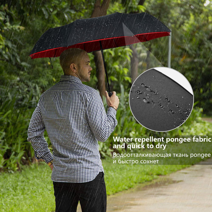 StormShield Automatik-Regenschirm – Windfester Regenschirm mit umgekehrtem Schließmechanismus