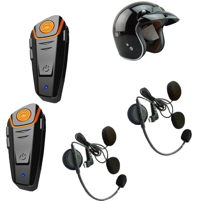 Wasserdichte Bluetooth-Motorrad-Intercom-Anlage med FM-Radio og 1000 m Reichweite – RoadLink