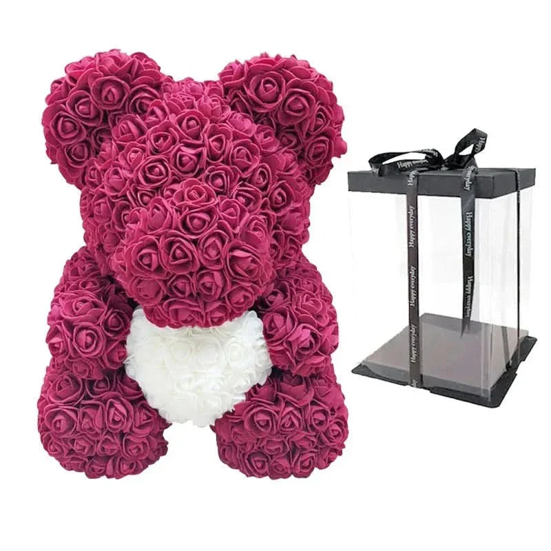 Skanto | Rose Teddy Bear with Handmade Foam Roses – 40cm