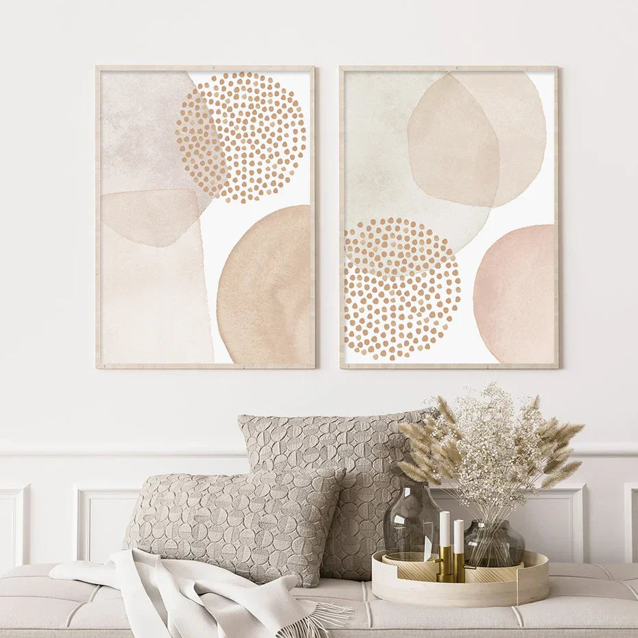 Lysere nyanser Rosa Beige Minimalistisk Abstrakt Veggkunst Fine Art Lerret Utskrifter Bilder For Stue Soverom Nordisk Hjem Dekor | Skanto