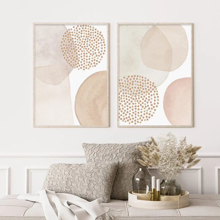 Lysere nyanser Rosa Beige Minimalistisk Abstrakt Veggkunst Fine Art Lerret Utskrifter Bilder For Stue Soverom Nordisk Hjem Dekor | Skanto