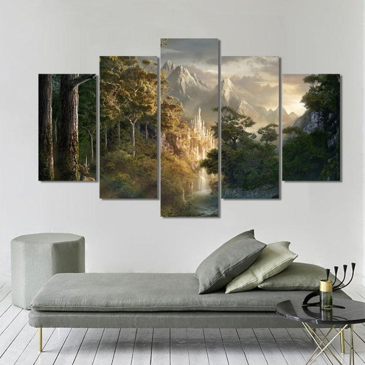5 Pcs Abstract Nature Landscape - Canvas Wall Art Painting | Skanto