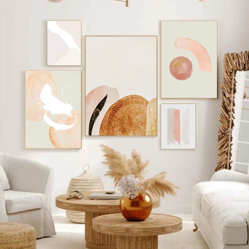 Minimalist Pastell Aquarell Veggkunst Fine Art Lærredsutskrifter Moderne Abstrakt Nordiske Bilder For Stue Soverom Kunst Dekor | Skanto