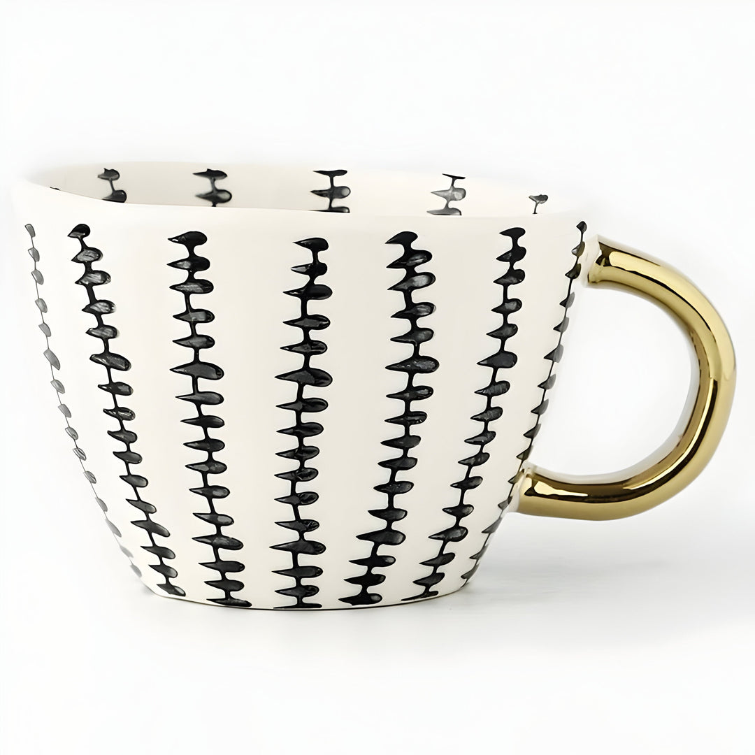 Keramisk krus med geometrisk design – Stilig og moderne | Ideell for kaffe eller te