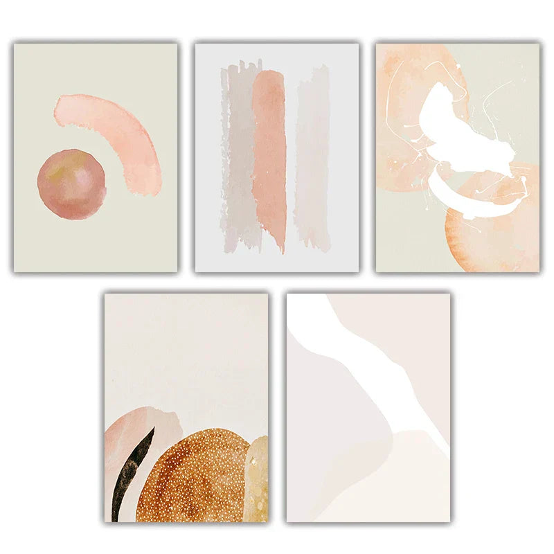 Minimalist Pastell Aquarell Veggkunst Fine Art Lærredsutskrifter Moderne Abstrakt Nordiske Bilder For Stue Soverom Kunst Dekor | Skanto