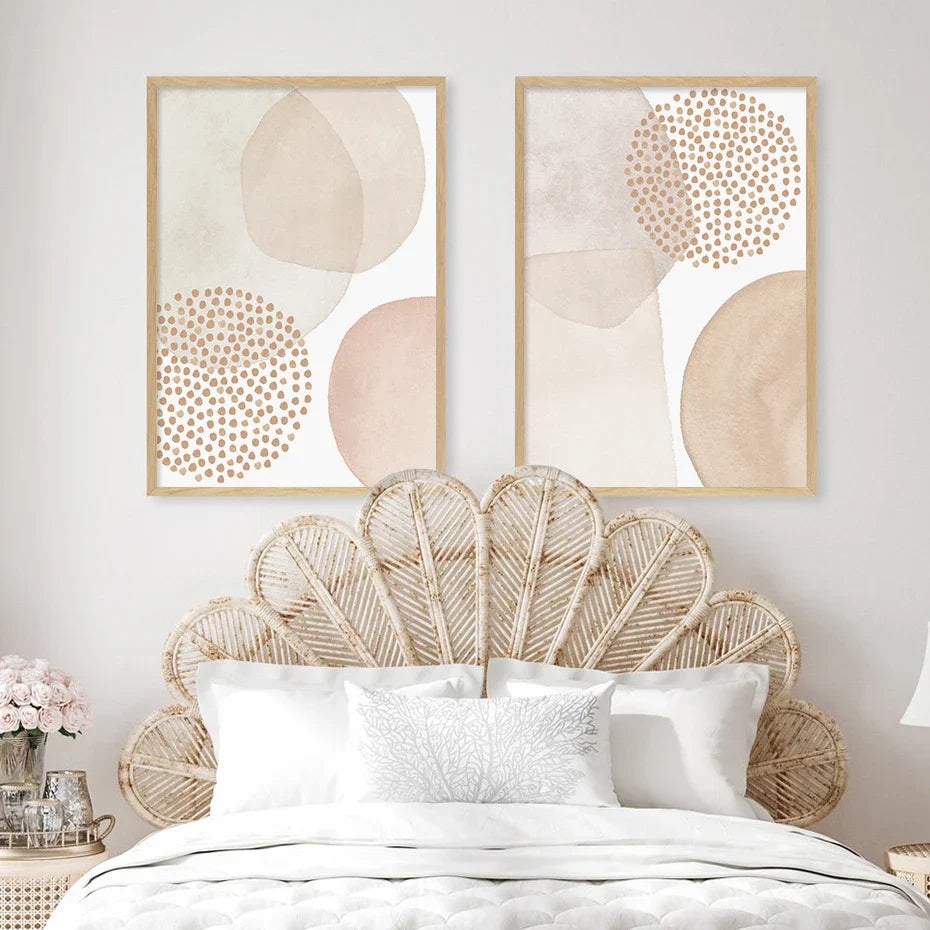 Lysere nyanser Rosa Beige Minimalistisk Abstrakt Veggkunst Fine Art Lerret Utskrifter Bilder For Stue Soverom Nordisk Hjem Dekor | Skanto