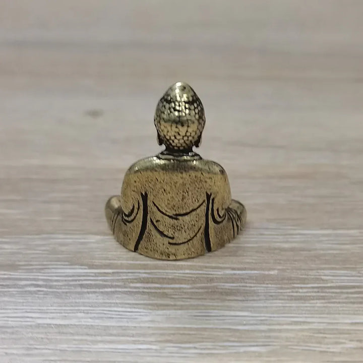 Skanto | 10 deler mini messing sitte Buddha statue figur for reise buddhisme tilbedelse hjem kontor skrivebordsdekorasjon