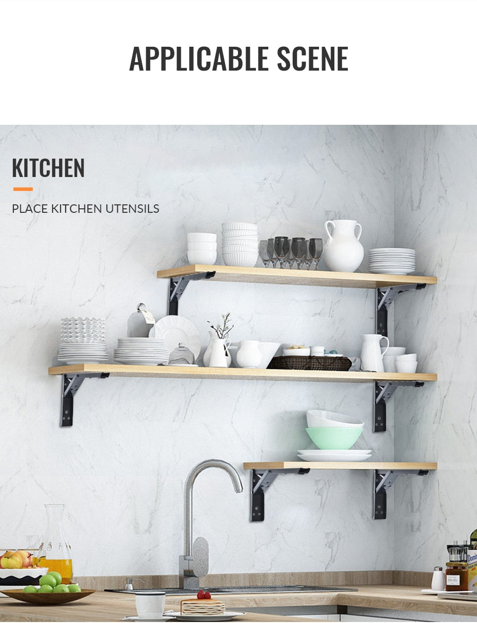 Skanto | Veggmontert Foldbare Hylleorganisator Brakett