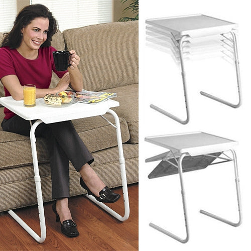 Skanto | Plastpute stålrørholder løftestang sammenleggbar bærbar multifunksjonell laptopbord, høydejusterbar: 53-74cm, vinkeljusterbar: 30 grader / 60 grader / 90 grader / 180 grader