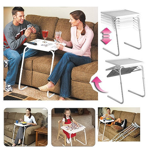 Skanto | Plastpute stålrørholder løftestang sammenleggbar bærbar multifunksjonell laptopbord, høydejusterbar: 53-74cm, vinkeljusterbar: 30 grader / 60 grader / 90 grader / 180 grader