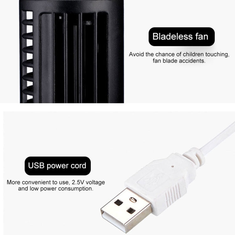 Tower Type USB Elektrisk Vifte Bladless Klimaanlegg Vifte (Svart) | Skanto