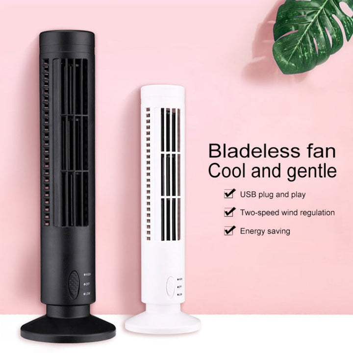 Tower Type USB Elektrisk Vifte Bladless Klimaanlegg Vifte (Svart) | Skanto