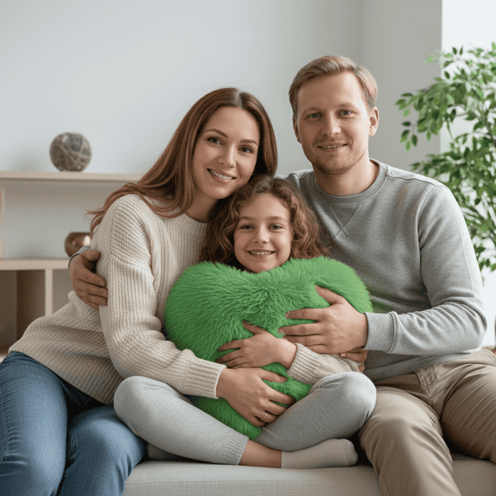 Skanto | Hjerteformet faux fur pute for varme og moderne oppholdsrom