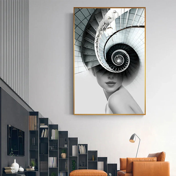 Abstract Fashion Arkitektonisk Motekunst Veggkunst Fine Art Lerretstrykk Bilder For Moderne Leilighet Stue Hjemmekontor Dekor | Skanto