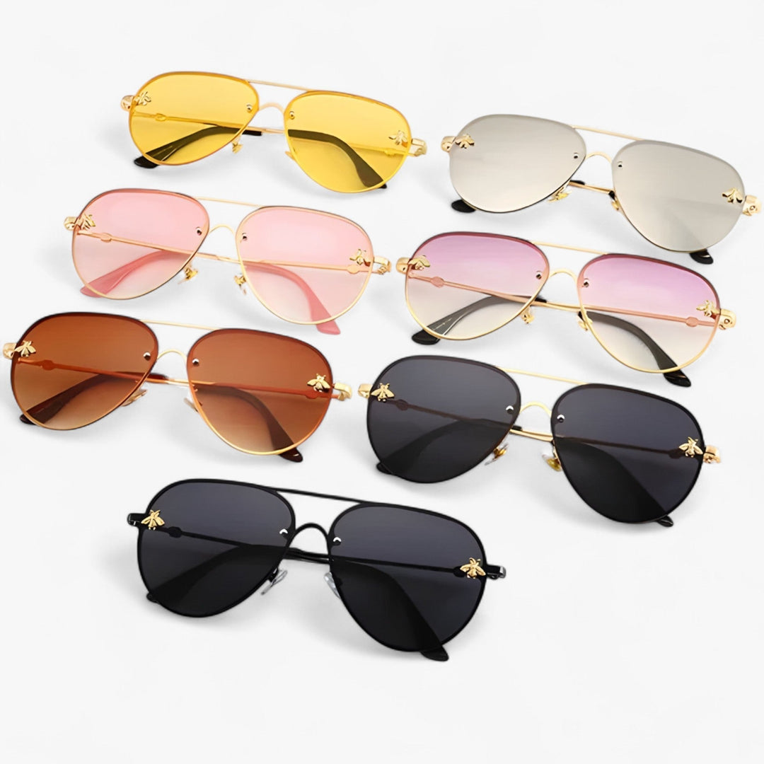 Vintage Pilot Solbriller med Bie Detalj – Halcyon | Skanto