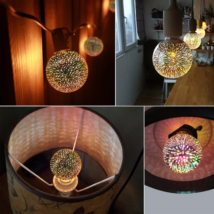 Skanto | 3D Starburst LED-pære – Vintage Edison fyrverkeri lys – E27