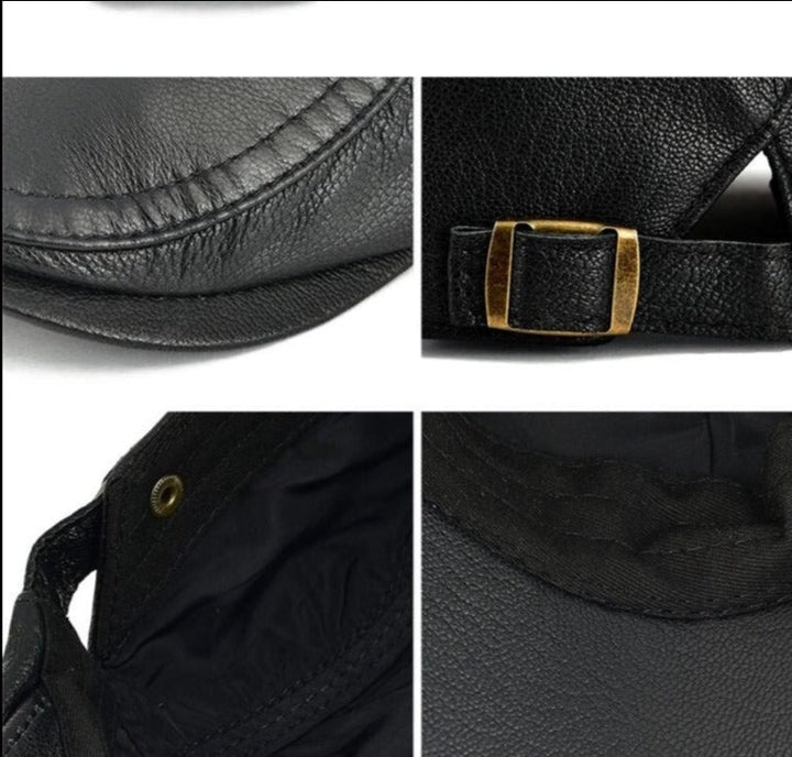 Skanto | Tidlløs Newsboy Retro Skinn Flatt Caps