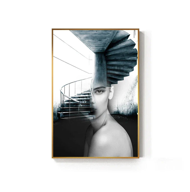 Abstract Fashion Arkitektonisk Motekunst Veggkunst Fine Art Lerretstrykk Bilder For Moderne Leilighet Stue Hjemmekontor Dekor | Skanto