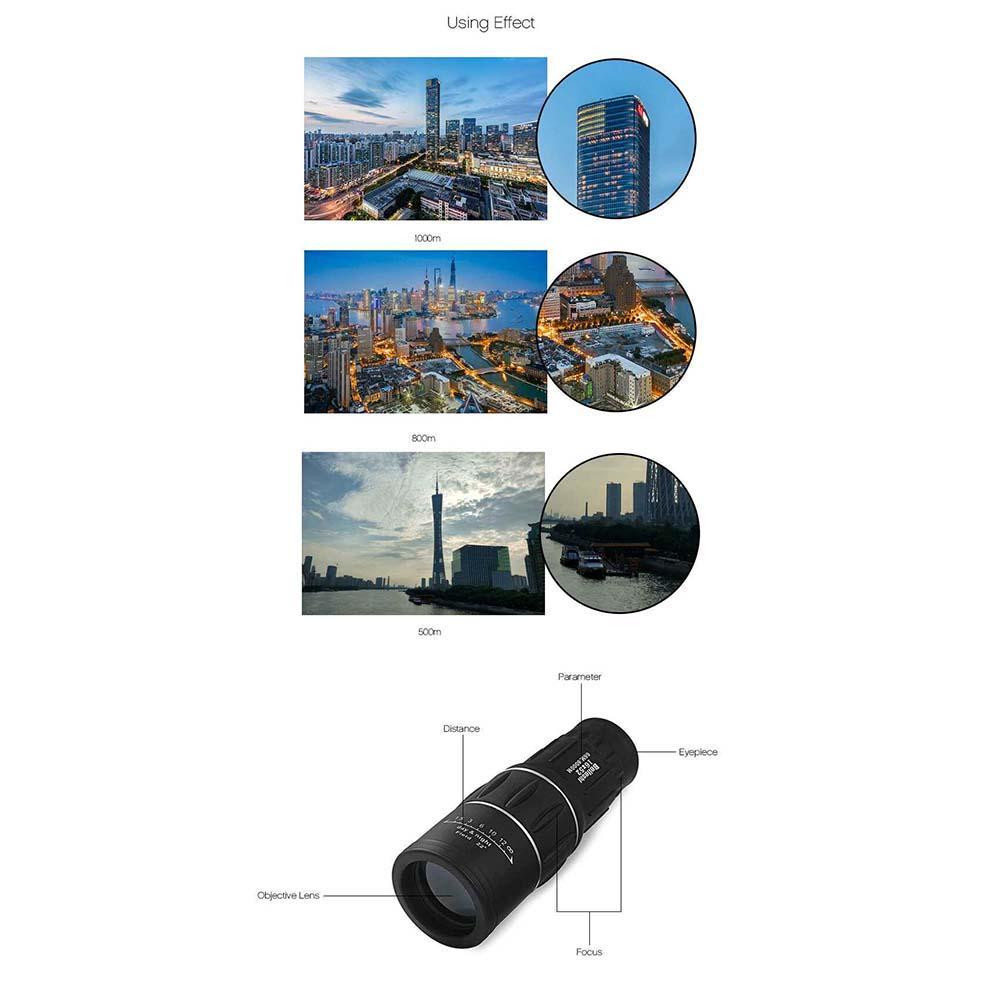 Skanto | 16 x 52 Dual Focus Monokular Kikkertscope Zoom Optisk Linse Kikkert