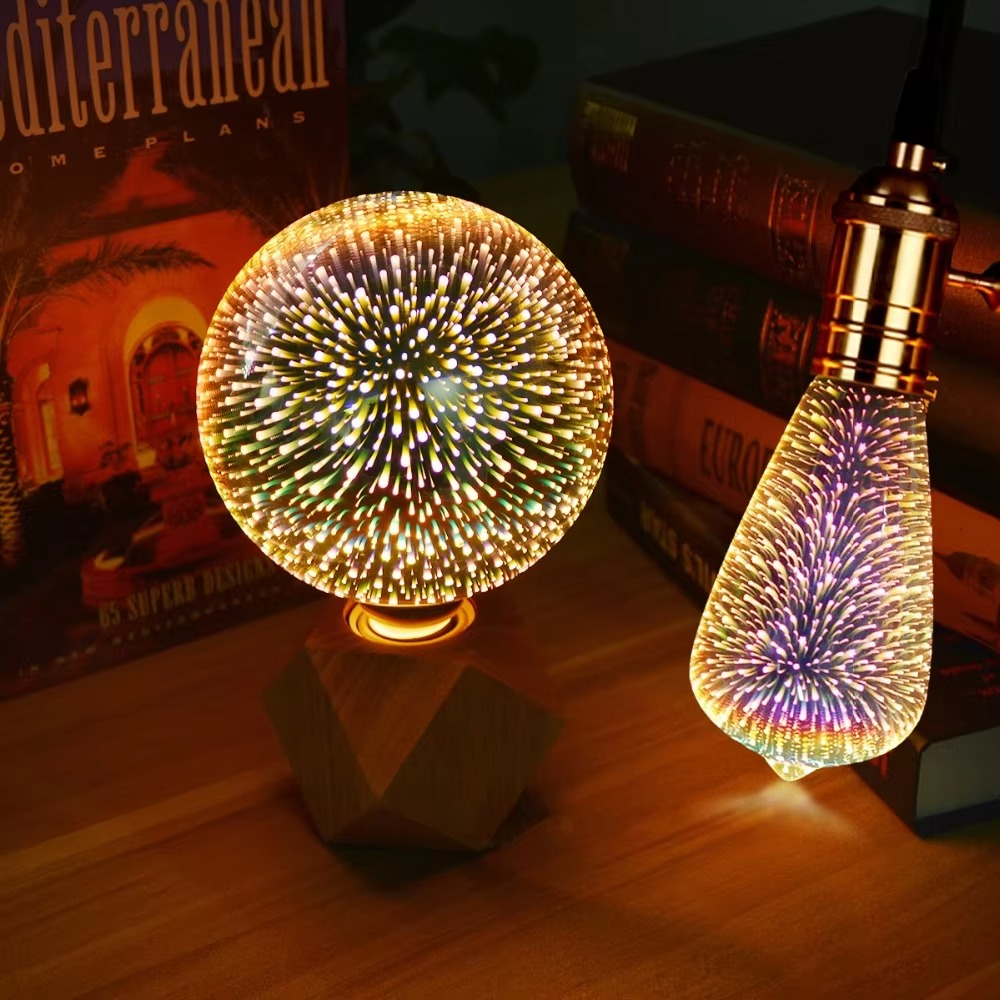 Skanto | 3D Starburst LED-pære – Vintage Edison fyrverkeri lys – E27