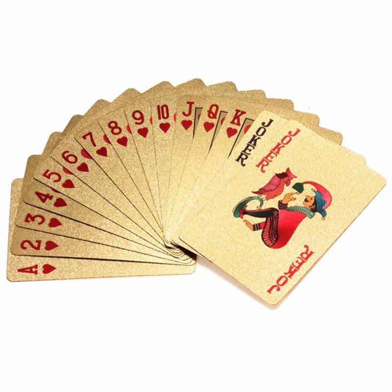 24K forgylt spillekort med tre - Style Box